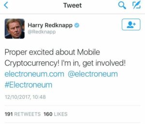 Harry Redknapp Influencer Mobile Cryptocurrency